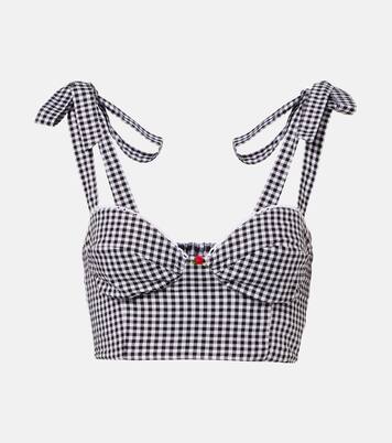 توب كروب من القطن البوبلين بنقشة غينغهام Alba | Bananhot