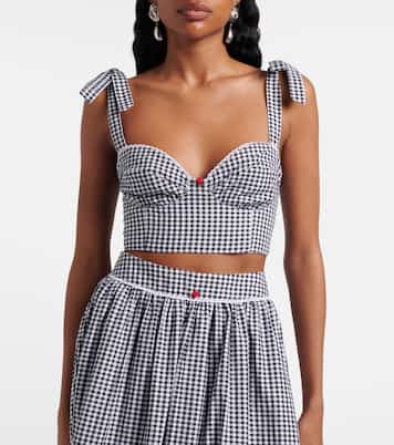 توب كروب من القطن البوبلين بنقشة غينغهام Alba | Bananhot