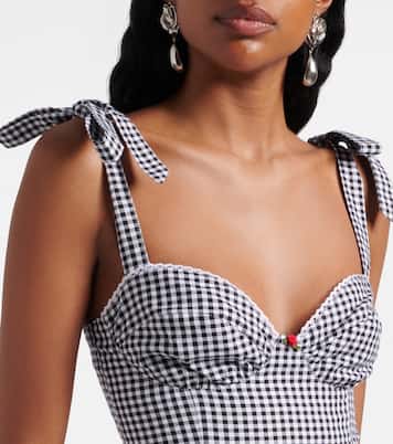 توب كروب من القطن البوبلين بنقشة غينغهام Alba | Bananhot