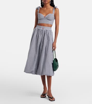 توب كروب من القطن البوبلين بنقشة غينغهام Alba | Bananhot