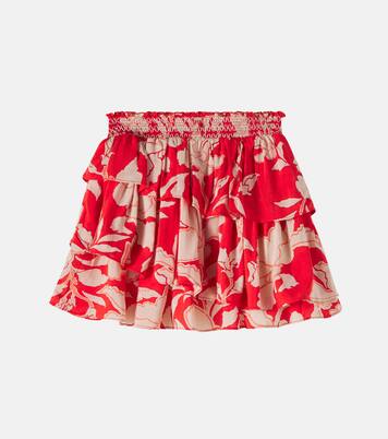 Lilas floral ruffled skirt | Poupette St Barth Kids