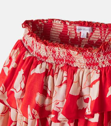 Lilas floral ruffled skirt | Poupette St Barth Kids