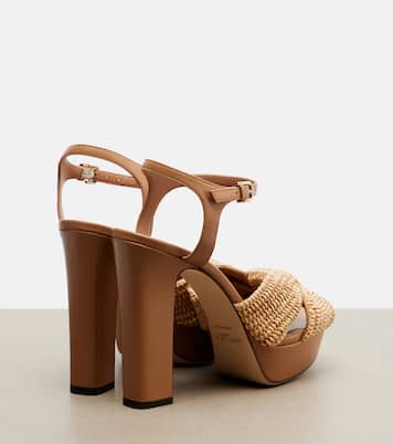 Heloise raffia and leather sandals  | Jimmy Choo