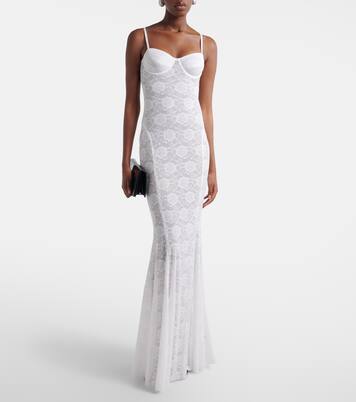 Lace corset fishtail gown | Norma Kamali