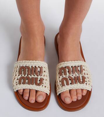 Mules à finitions en cuir | Miu Miu