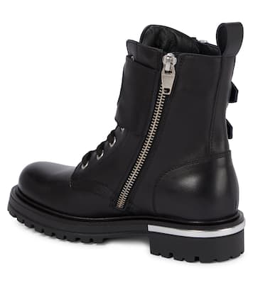 Leather combat boots | Balmain Kids