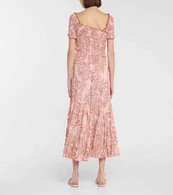 Robe midi Soledad à fleurs | Poupette St Barth