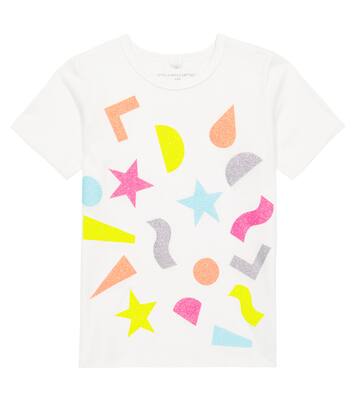 Glitter printed cotton T-shirt | Stella McCartney Kids