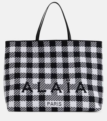 Logo checked tote | Alaïa