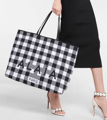 Logo checked tote | Alaïa