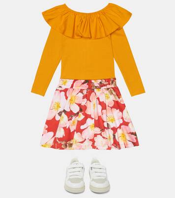 Renate ruffle-trimmed cotton-blend top | Molo