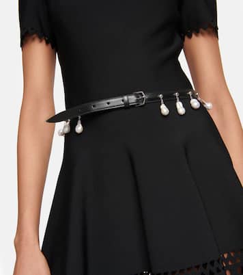 Ceinture en cuir à perles fantaisie | Alaïa