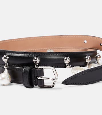 Ceinture en cuir à perles fantaisie | Alaïa
