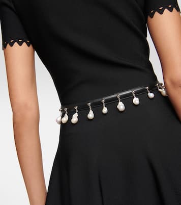 Ceinture en cuir à perles fantaisie | Alaïa