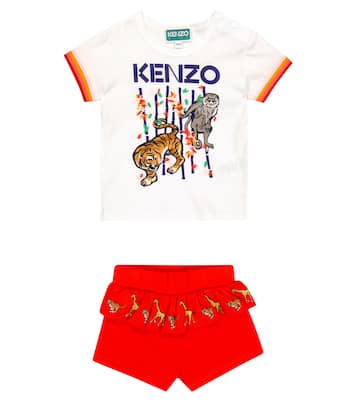 Baby set of printed cotton T-shirt and shorts | Kenzo Kids