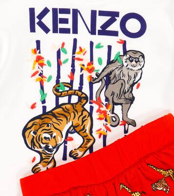 Baby set of printed cotton T-shirt and shorts | Kenzo Kids