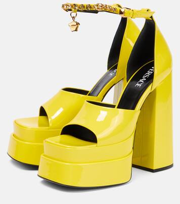 Medusa Aevitas patent leather platform sandals | Versace