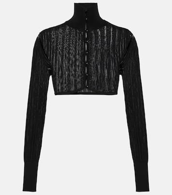Cropped-Cardigan aus Rippstrick | Alaïa