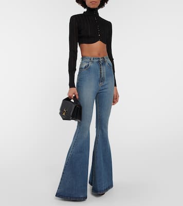 Cropped-Cardigan aus Rippstrick | Alaïa