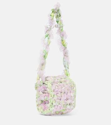 Mini crochet tulle shoulder bag | Susan Fang