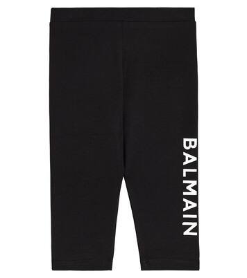 Baby logo cotton-blend leggings | Balmain Kids