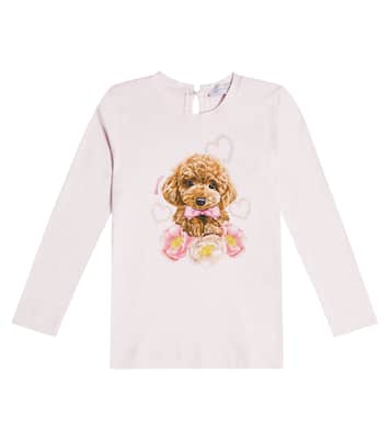 Printed cotton jersey top | Monnalisa