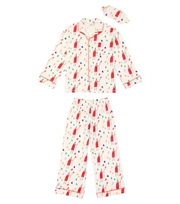 Printed cotton pajamas and eye mask set | Jellymallow