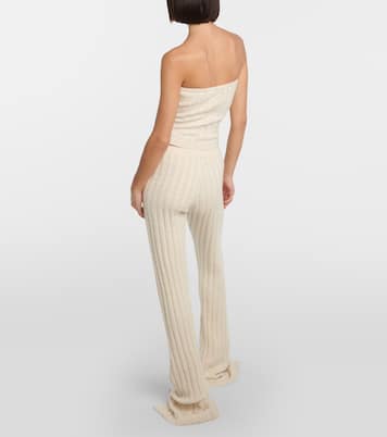 Floral-appliqué split-hem flared pants | Magda Butrym