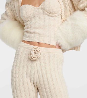 Floral-appliqué split-hem flared pants | Magda Butrym