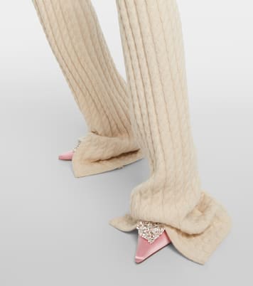 Floral-appliqué split-hem flared pants | Magda Butrym