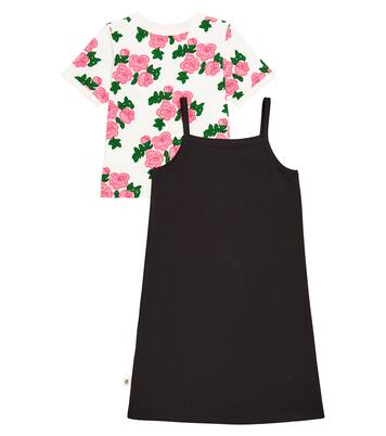 Roses cotton jersey T-shirt and dress set | Mini Rodini