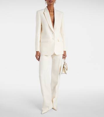 Weite High-Rise-Hose aus Wolle und Seide | Valentino