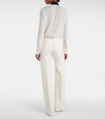 Weite High-Rise-Hose aus Wolle und Seide | Valentino