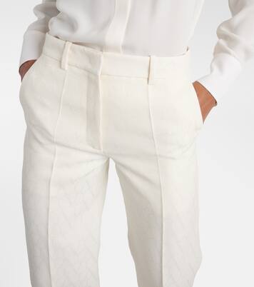 Weite High-Rise-Hose aus Wolle und Seide | Valentino