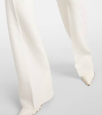 Weite High-Rise-Hose aus Wolle und Seide | Valentino