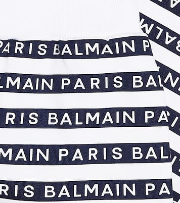 Short imprimé en coton à logo | Balmain Kids