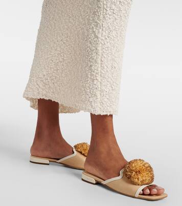 Pantoletten Nako aus Raffiabast mit Leder | Jimmy Choo