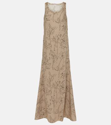 Floral cotton maxi dress | Brunello Cucinelli