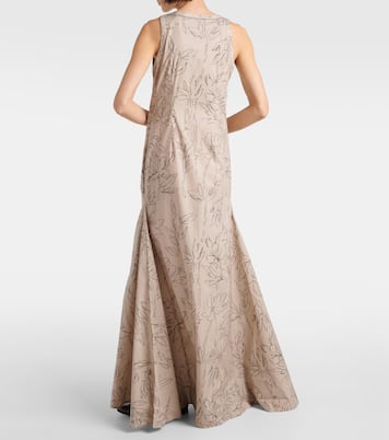 Floral cotton maxi dress | Brunello Cucinelli