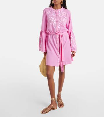 Robe Everly brodée en coton et lin | Melissa Odabash