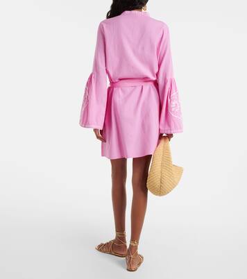 Robe Everly brodée en coton et lin | Melissa Odabash