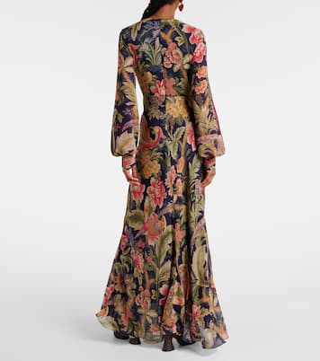 Abito lungo in chiffon di seta con stampa | Etro
