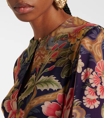 Abito lungo in chiffon di seta con stampa | Etro