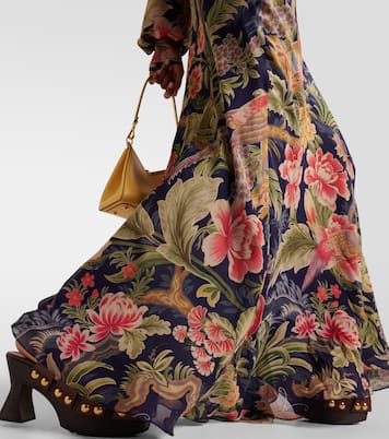 Abito lungo in chiffon di seta con stampa | Etro