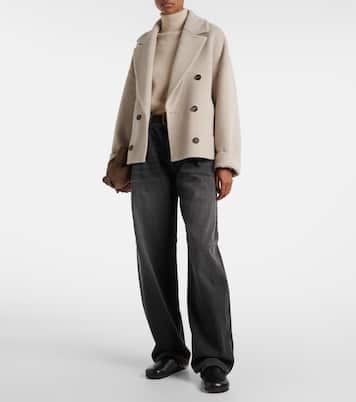 Verzierte Slippers aus Leder mit Shearling | Brunello Cucinelli