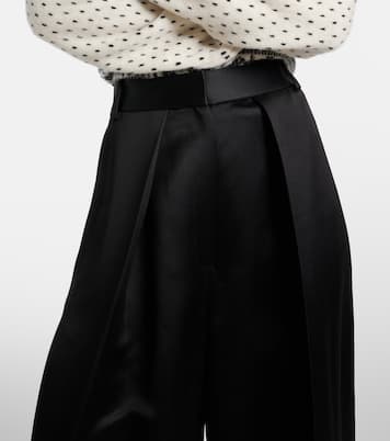 Weite High-Rise-Hose Marinta aus Satin | Khaite