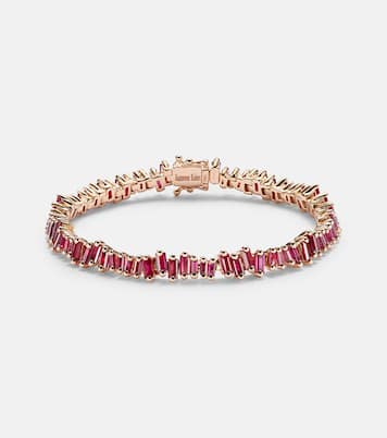 Pulsera Bold de oro rosa de 18 ct con rubíes | Suzanne Kalan