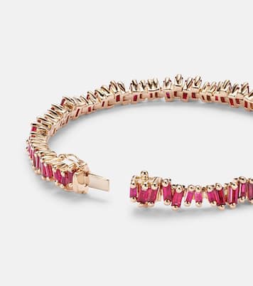 Pulsera Bold de oro rosa de 18 ct con rubíes | Suzanne Kalan