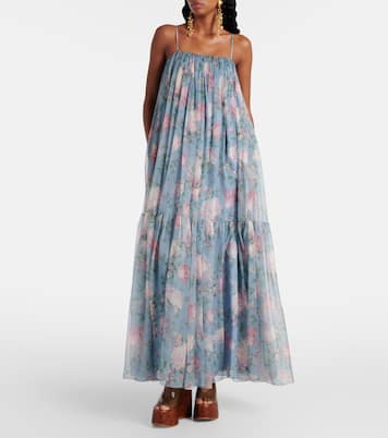 Floral silk muslin maxi dress | Chloé