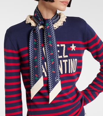 Cherryfic printed silk scarf | Valentino